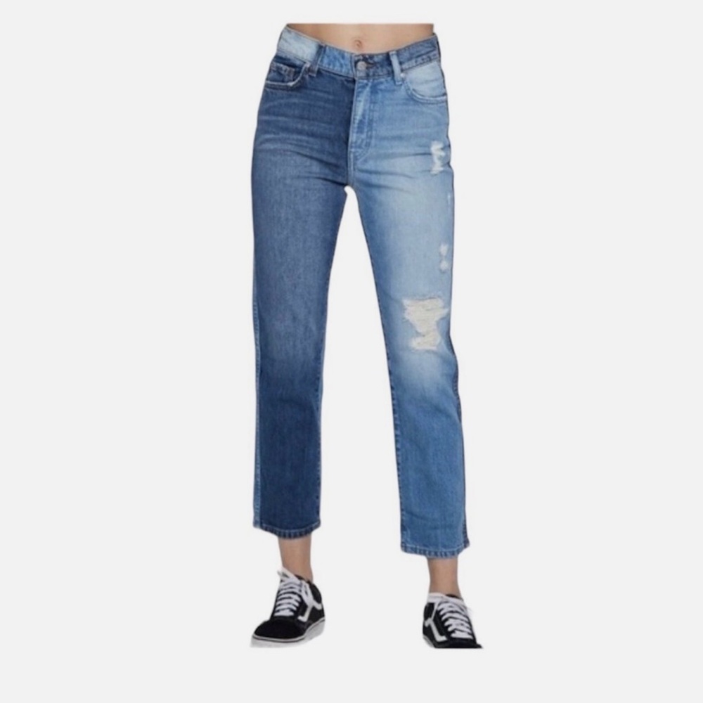 REVICE Two-Tone Blue Straight Leg Jeans